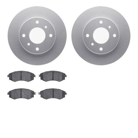 4502-67074, Geospec Rotors With 5000 Advanced Brake Pads,  Silver
